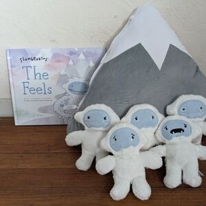 Skumberkins Yeti The Feels plush and book stuffed animal mini